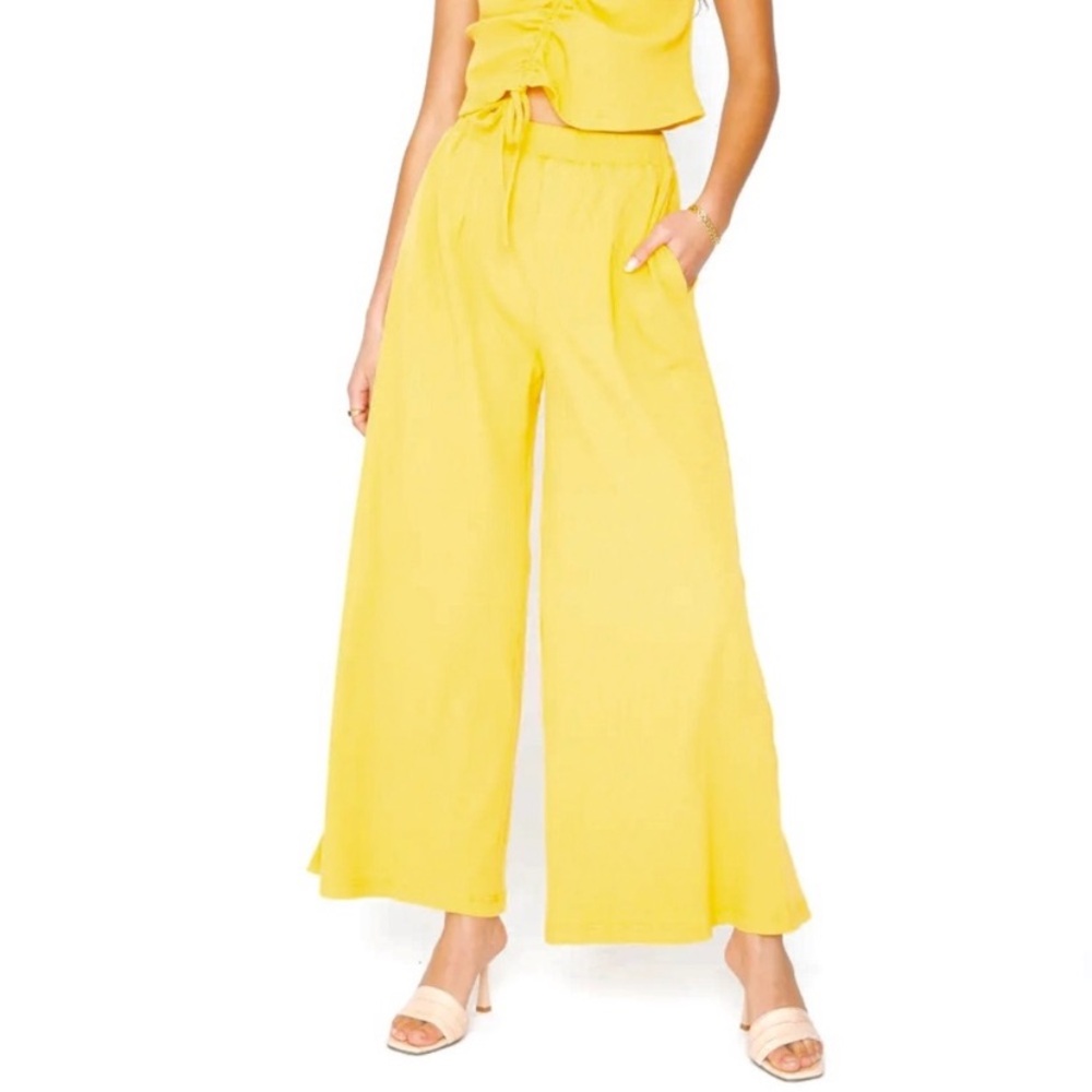 NWOT Callahan Knitwear x Revolve Wide Leg Pant in Mango | Medium